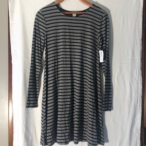 NWT Old Navy Gray striped swing dress